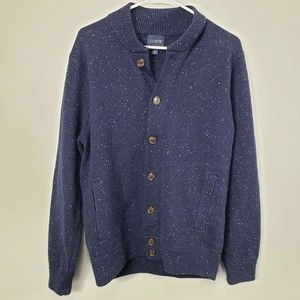 J. Crew DONEGAL Bomber Lambs Wool Blend Cardigan Sweater Men's M Retail $198